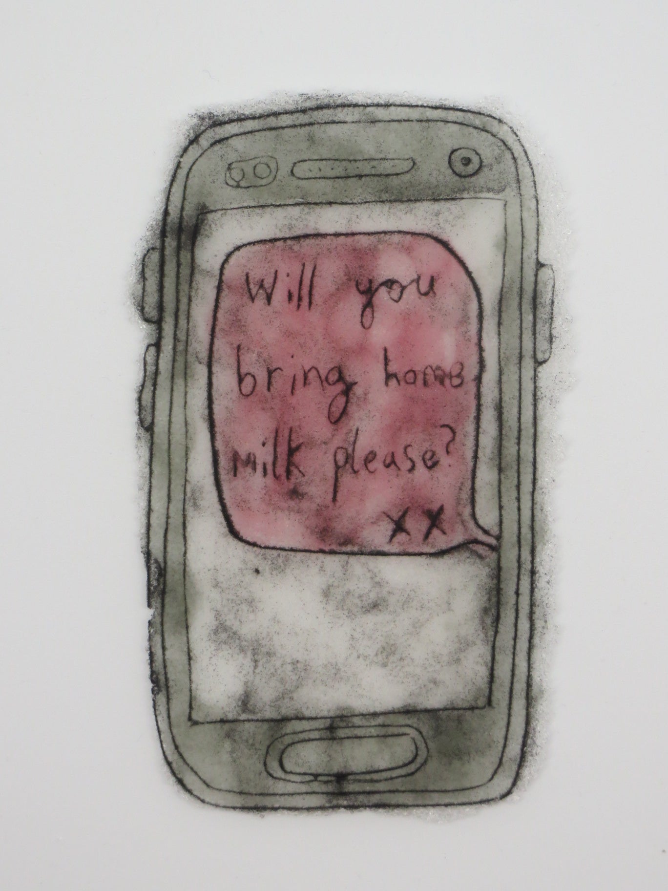 Bring Home Milk Please in Pink - Modern Love Letter in Glass